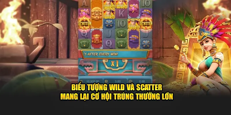 Các biểu tượng Wild và Scatter được thiết kế để mang lại cơ hội trúng thưởng lớn.